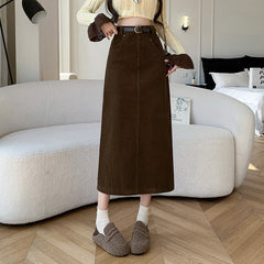 Skirt Retro High Waist A- Line Sheath Straight Skirt