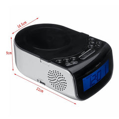LCD Digital Alarm Dual Speakers Radio CD Music Player