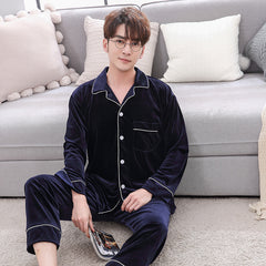 Couple Winter Warm Velvet Long Sleeve Pyjamas Set