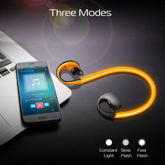 1Pc Wireless Sports Headsets Wireless V4.1 Neckband Earphones HD Stereo Sweat-proof Headphones Earbuds With LED Light Mic 8Hrs Work Running