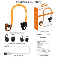 1Pc Wireless Sports Headsets Wireless V4.1 Neckband Earphones HD Stereo Sweat-proof Headphones Earbuds With LED Light Mic 8Hrs Work Running