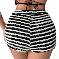 Texture Striped Shorts Loose Casual New