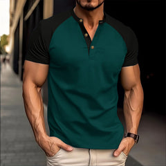 Men's Slim-fit Breathable Casual Waffle Round Neck Short-sleeved T-shirt