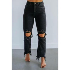 European And American Ripped Jeans Women's Tight