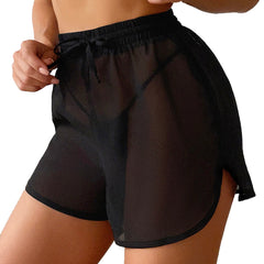 Summer New Women's Beach Mesh Swimsuit See-through Shorts