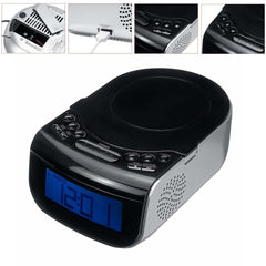 LCD Digital Alarm Dual Speakers Radio CD Music Player