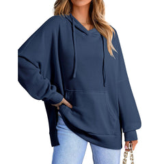 Waffle Knit Pullover Long Sleeve Sweater