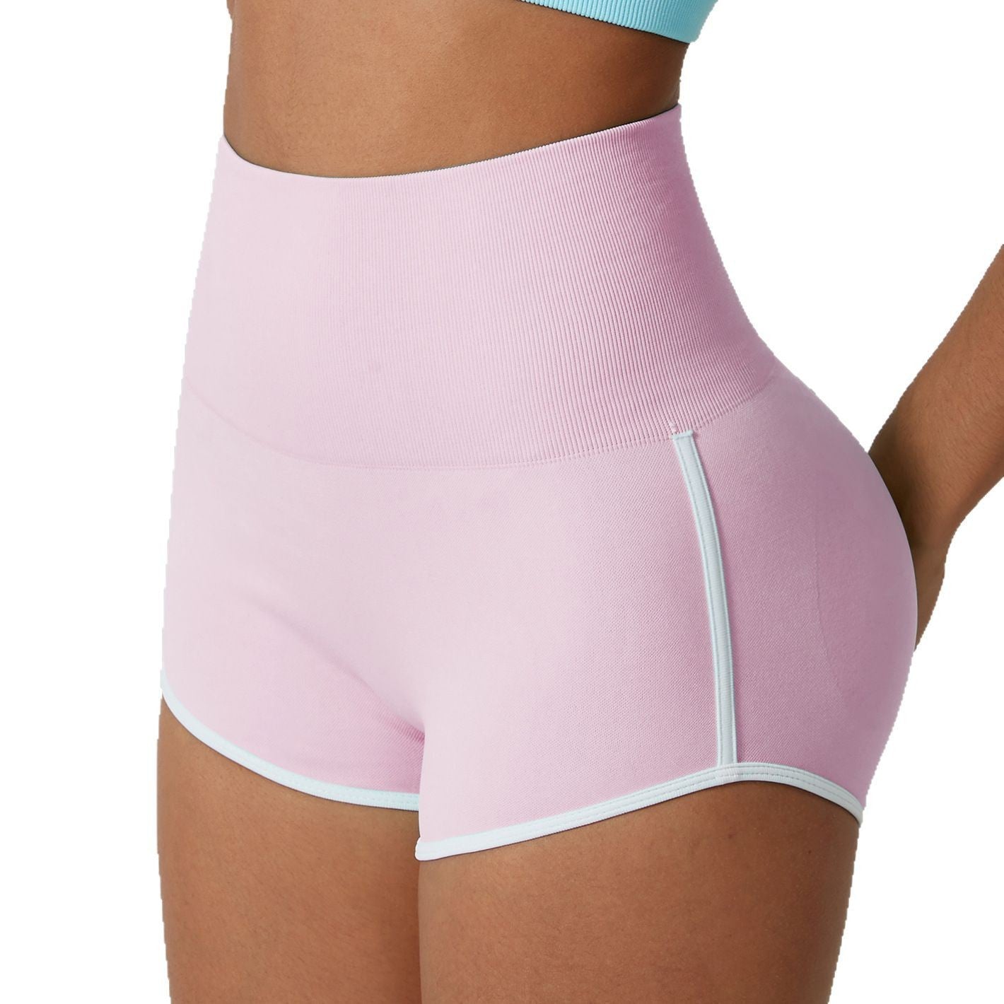 Contrast Color Peach Hip Hot Pants