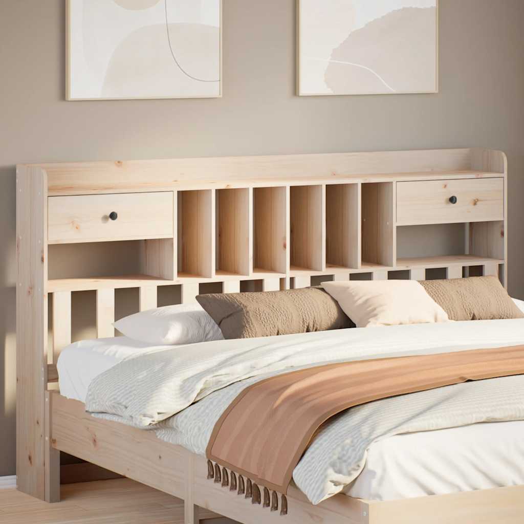 Headboard with Storage 180 cm Solid Pine Wood