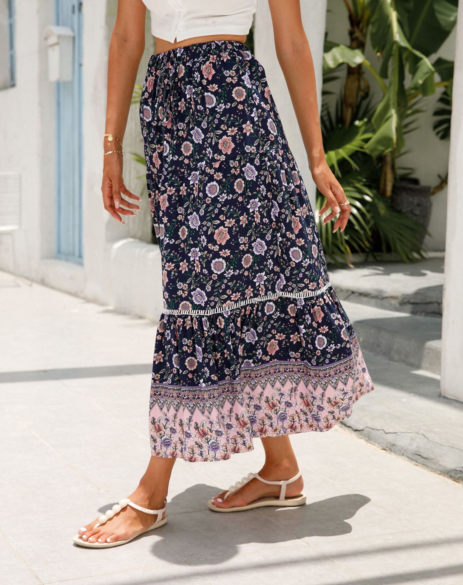 Maxi Skirt Cotton Bohemian Beach Resort Skirt