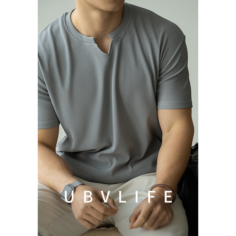 Solid Color Smooth Feeling Ice Silk Loose Sports Commuter Top