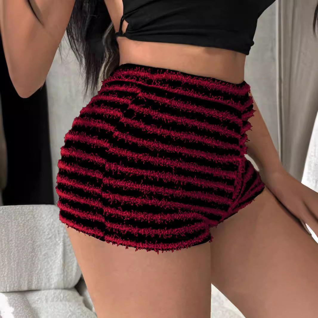 Texture Striped Shorts Loose Casual New