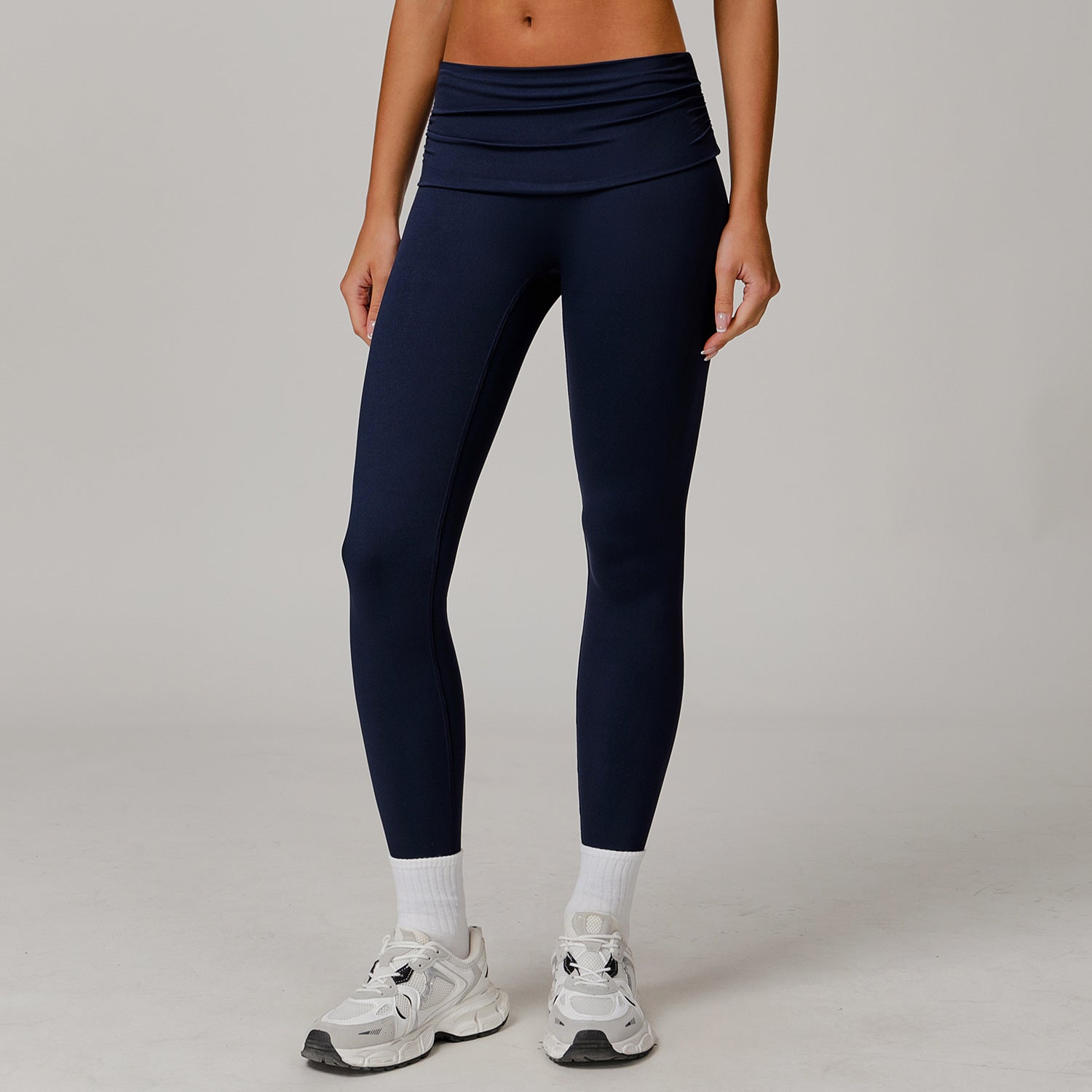 Fold High Waist Yoga Pants Women's Cloud-feeling Belly Contracting And Hip Lifting Sports Pants