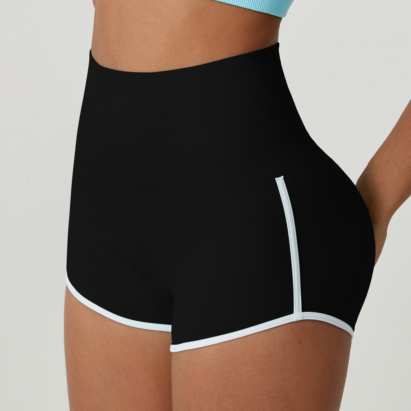 Contrast Color Peach Hip Hot Pants