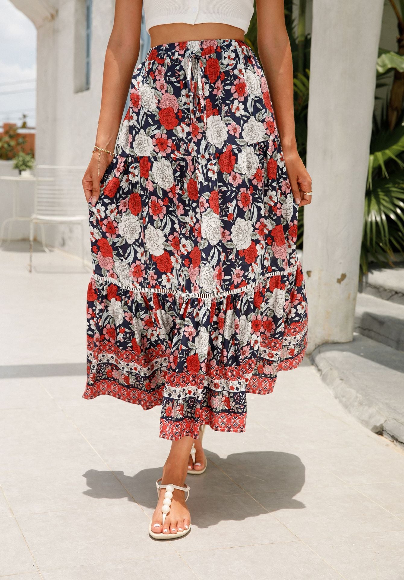 Maxi Skirt Cotton Bohemian Beach Resort Skirt